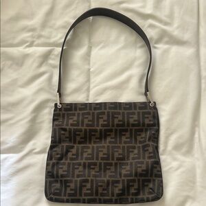 Fendi Black and Brown Monogram Shoulder Bag